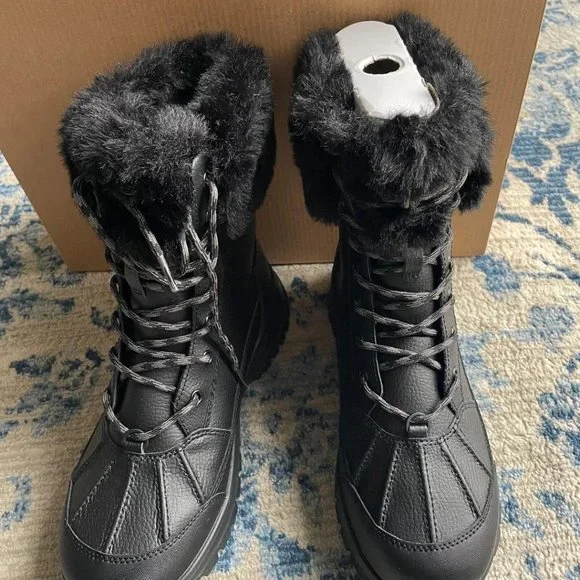 Ugg Yose Fluff Winter Boots Black Womens Size